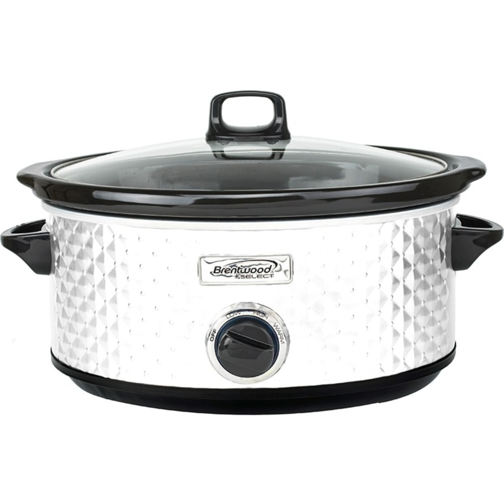 Brentwood Select SC-157W 7 Quart Slow Cooker, White - 270 W1.75 gal - White, Black, Pearl White MPN:SC-157W