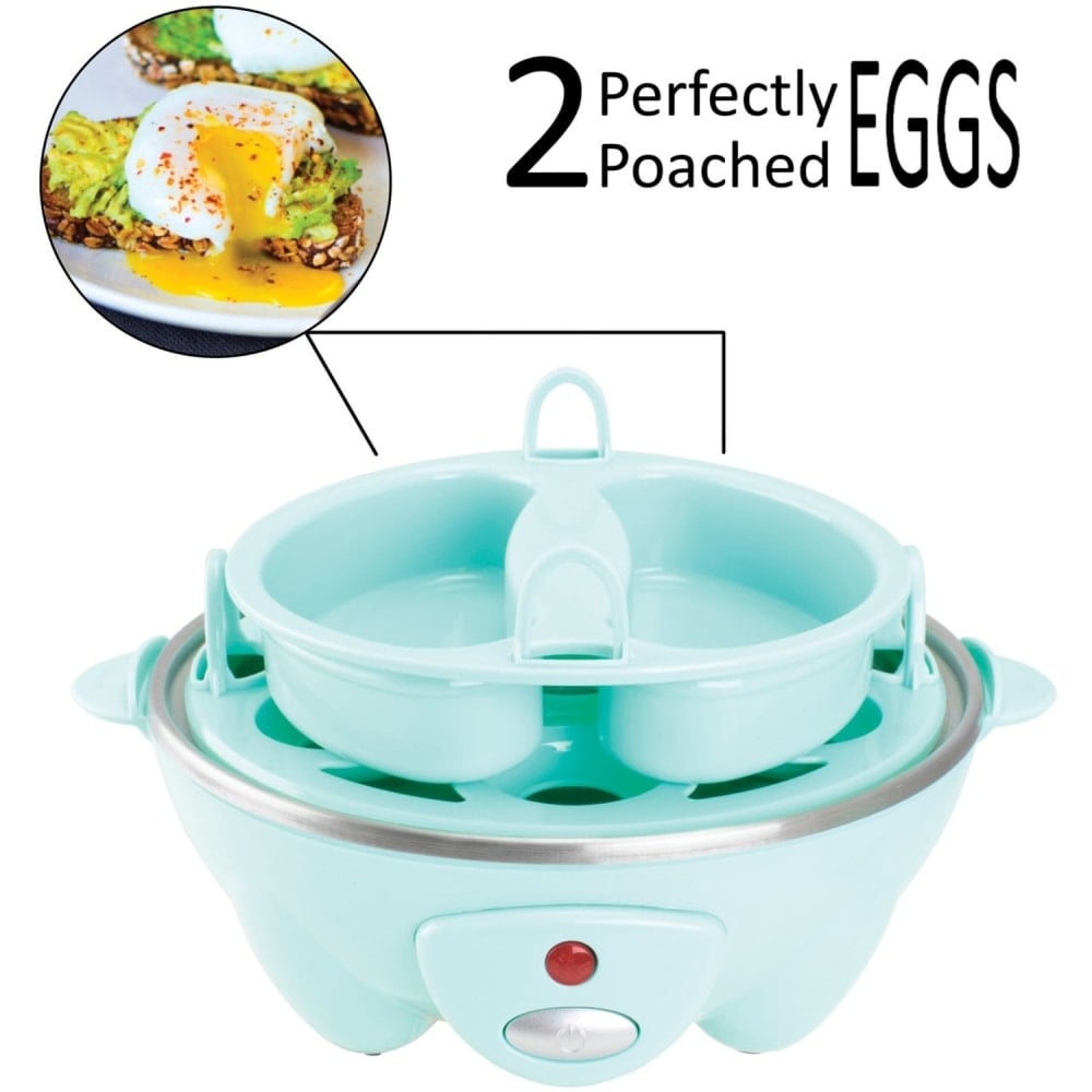 Brentwood TS-1045BL Electric 7 Egg Cooker with Auto Shut Off, Blue - 360 W - Blue MPN:TS-1045BL