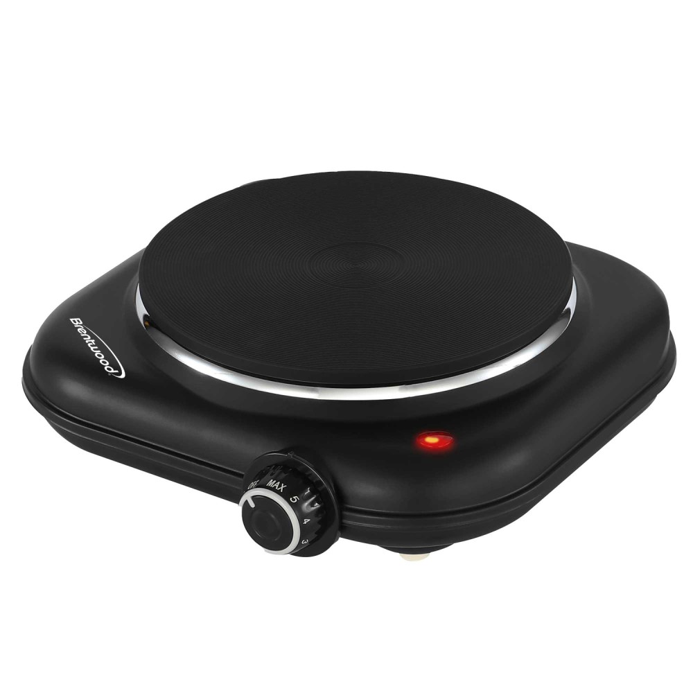 Brentwood 1, 100-Watt Single-Cast-Iron Countertop Electric Burner Hot Plate with Temperature Control & Power Indicator Light, Black, TS-331BK MPN:TS-331BK