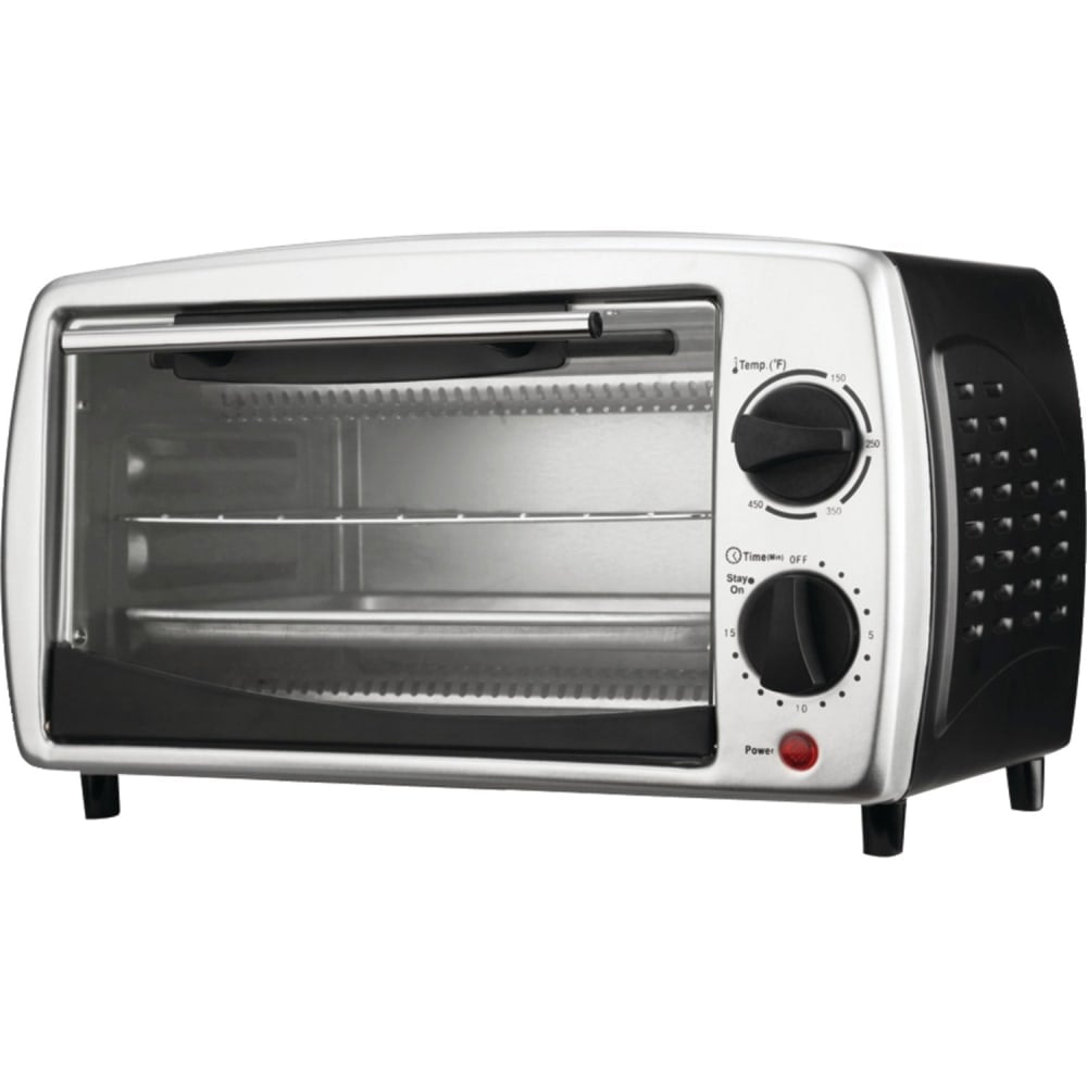 Brentwood Toaster Oven - 0.30 ft³ Capacity - Toast, Broil - Black, Stainless Steel MPN:TS-345B