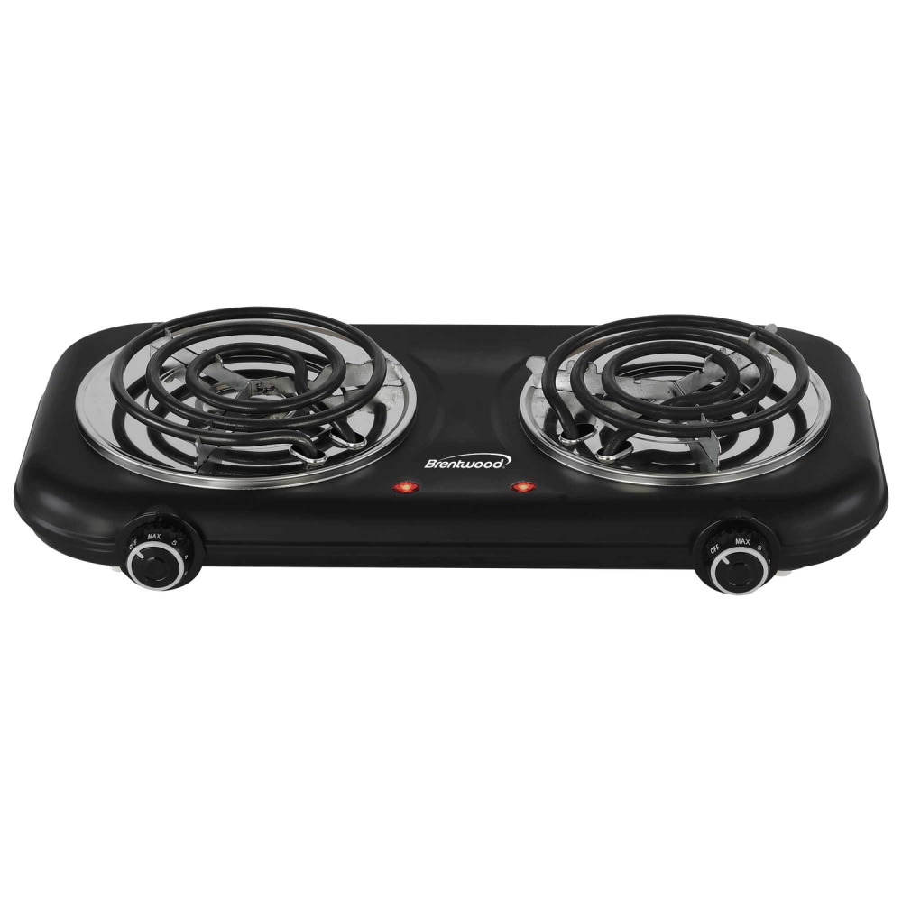 Brentwood 1, 100-Watt Double-Coiled Countertop Electric Burner with Temperature Control & Power Indicator Light, Black, TS-363BK MPN:TS-363BK