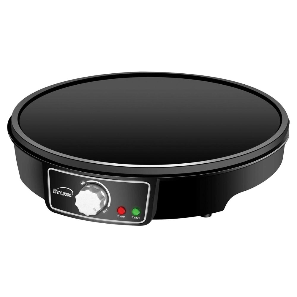 Brentwood 1, 000-Watt 12-In. Electric Nonstick Crepe Pancake Maker & Griddle with Spatula & Spreader, Black, TS-602BK MPN:TS-602BK