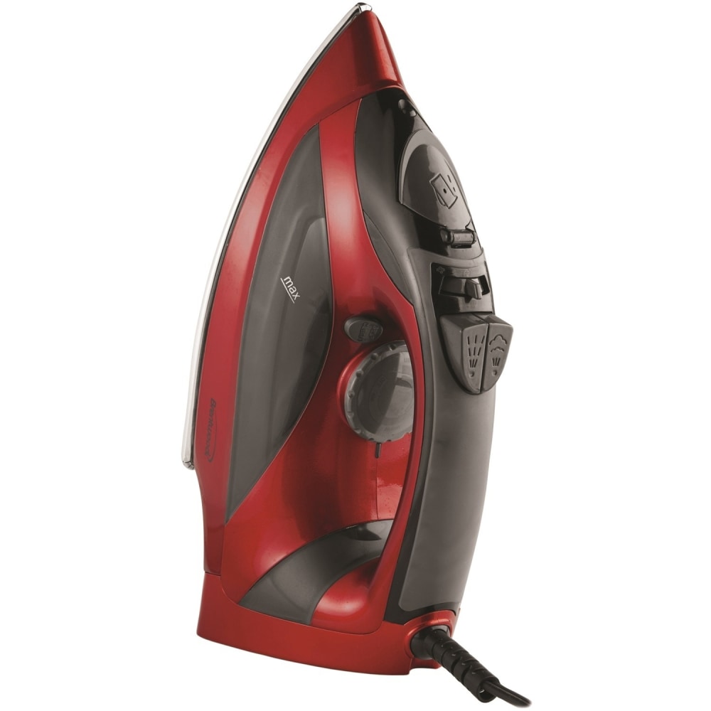Brentwood MPI-90R Steam Iron with Auto Shut-Off, Red - Automatic Shut Off - Stainless Steel Sole Plate - 1200 W - Red MPN:MPI-90R