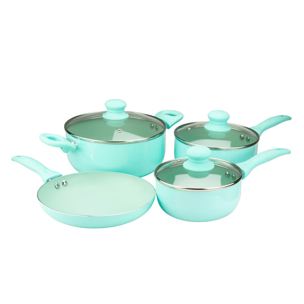 Brentwood 7-Piece Aluminum Non-Stick Cookware Set, Blue MPN:995114339M