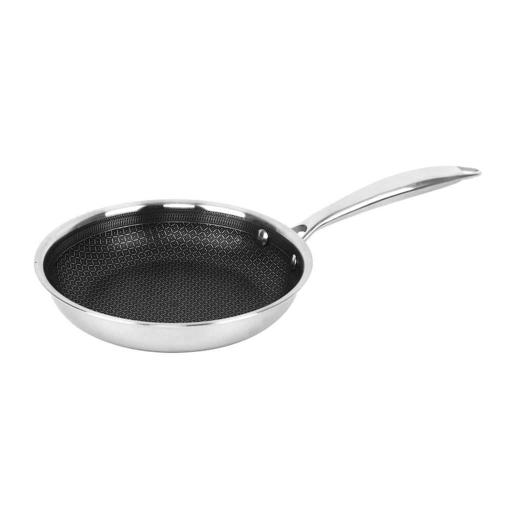 Brentwood 3-Ply Hybrid Non-Stick Stainless Steel Induction-Ready Frying Pan, 8in, Silver MPN:B-FH20