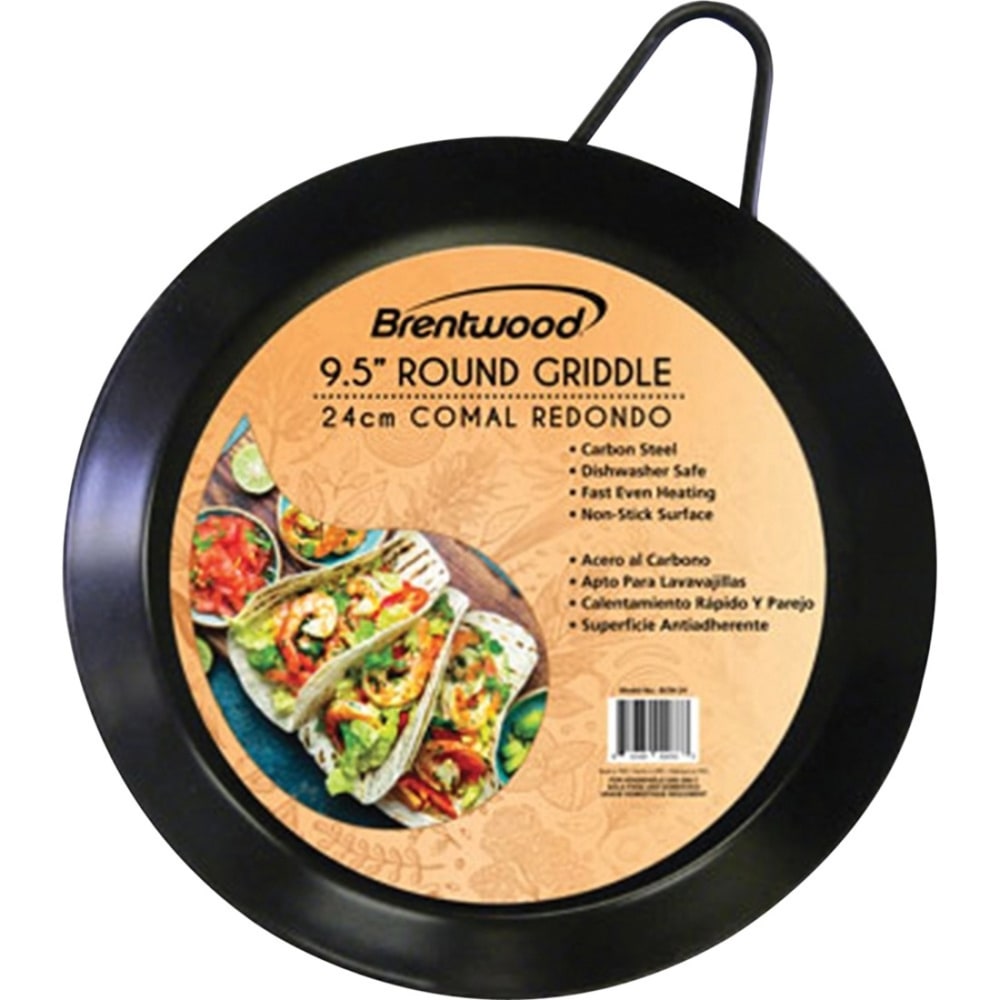 Brentwood Carbon Steel Nonstick Round Comal Griddle for Single Burner, 9.5-In., BCM-24 MPN:BCM-24
