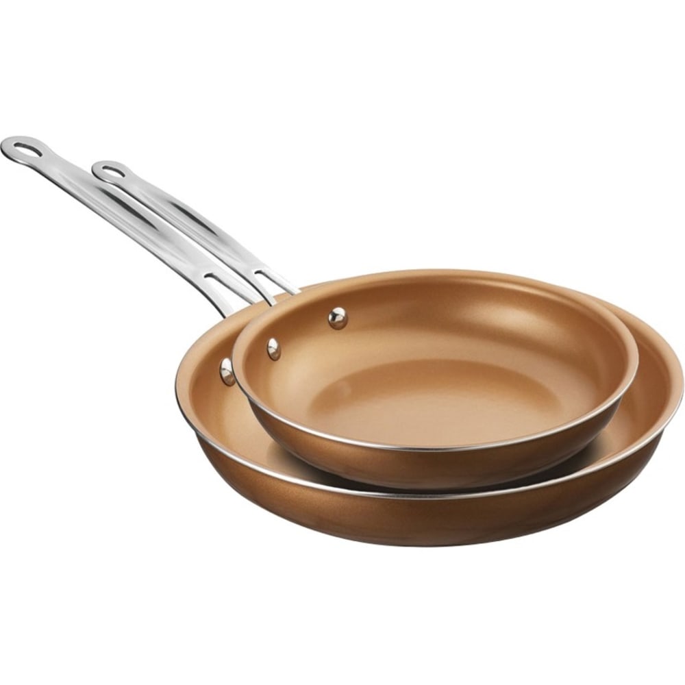 Brentwood Induction BFP-2810C Cookware - Cooking, Frying - Dishwasher Safe - Oven Safe - 8in Frying Pan - 10in 2nd Frying Pan - Copper - Copper, Aluminum, Ceramic Body (Min Order Qty 3) MPN:BFP-2810C