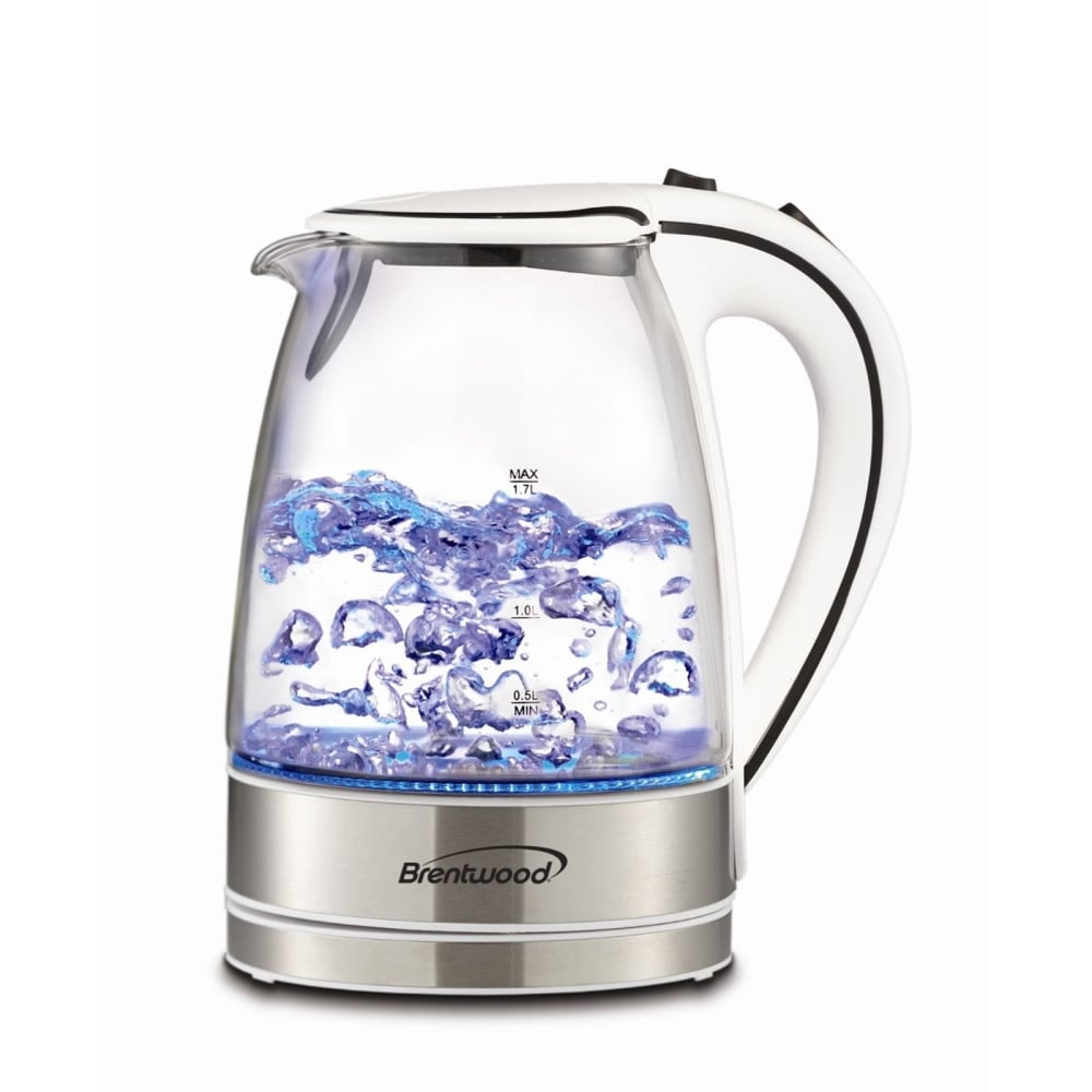 Brentwood Tempered Glass Tea Kettle, 1.7-Liter, White MPN:99591816M