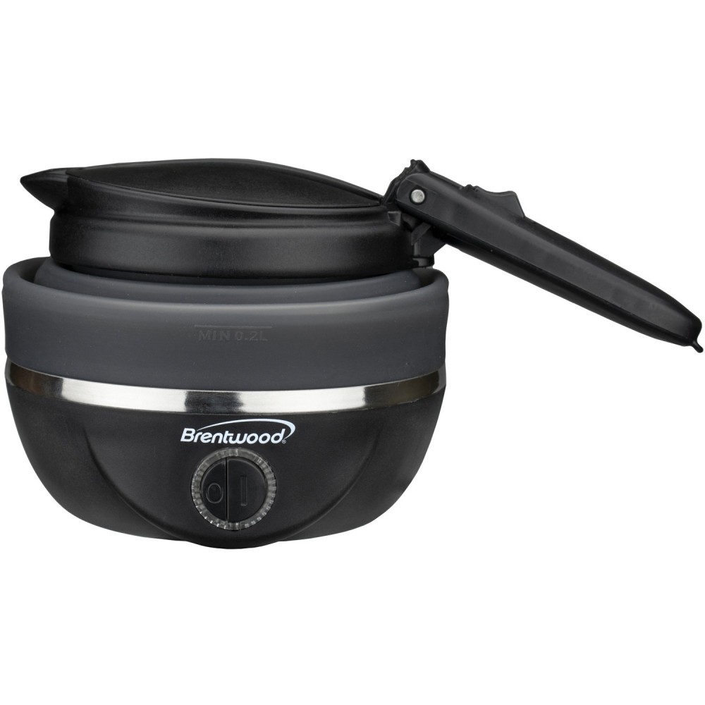 Brentwood KT-1508BK Dual Voltage 120/220v 0.8L Collapsible Travel Kettle, Black - 800 W - 27.05 fl oz - Black MPN:KT-1508BK