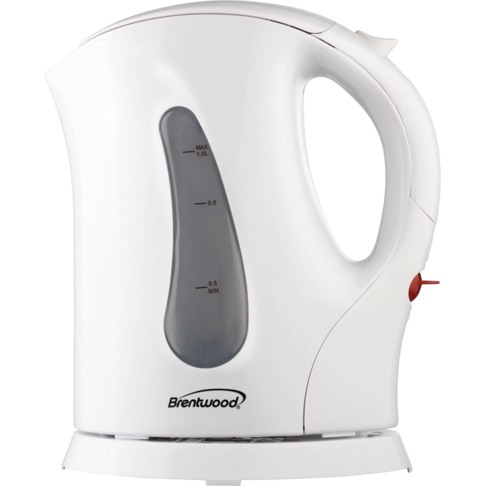 Brentwood Cordless Plastic Tea Kettle, 1L, White MPN:KT-1610