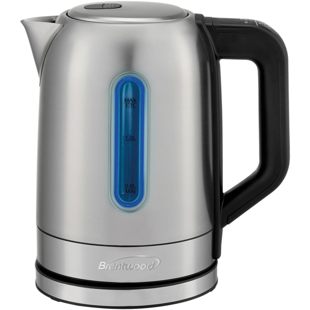 Brentwood 1500W 1.79 Qt Cordless Digital Stainless Steel Kettle With 5 Temperature Presets & Swivel Base, Silver MPN:KT-1796DS