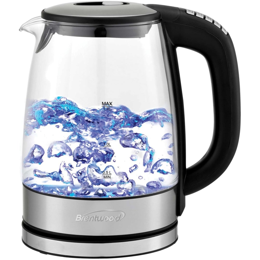 Brentwood 1.79 Qt Cordless Digital Electric Glass Kettle With 6 Precise Temperature Presets & Swivel Base, Black MPN:KT-1982DBK