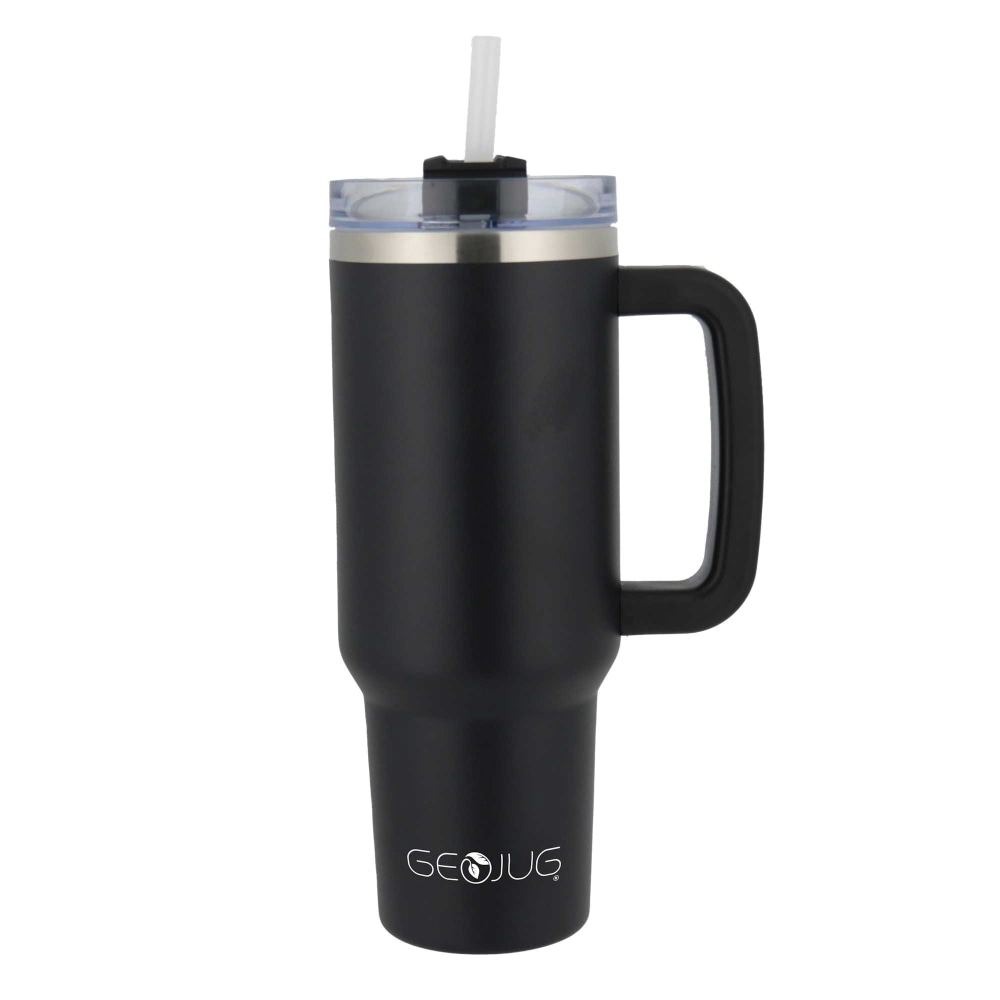 Brentwood Geojug Insulated Stainless-Steel Tumbler Cup With Handle Lid And Straw, 40 Oz, Black MPN:CMB-1200BK