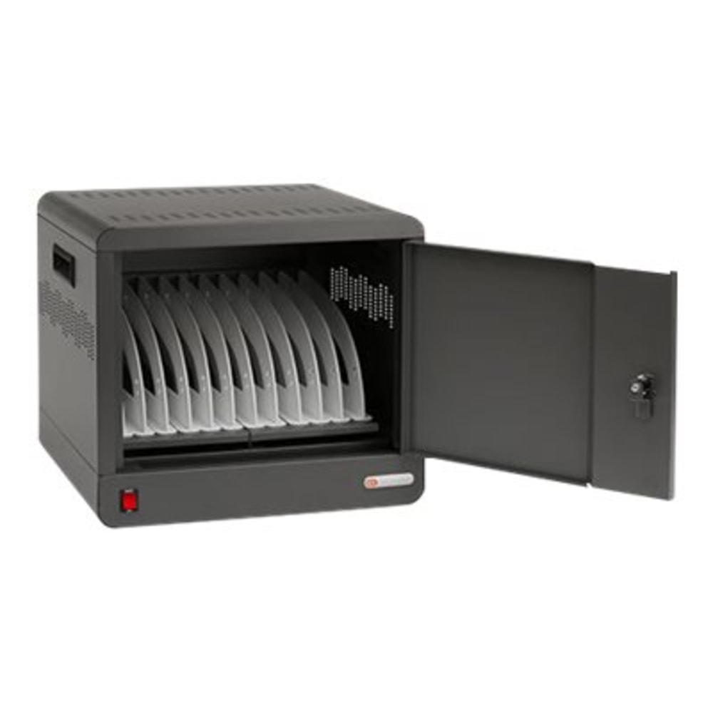 Bretford CUBE Micro Station - Up to 14in Screen Support - 16.50in x 18.25inx 17in Depth - Desktop, Countertop, Wall Mountable - Steel - Charcoal MPN:TVS10PAC-CK