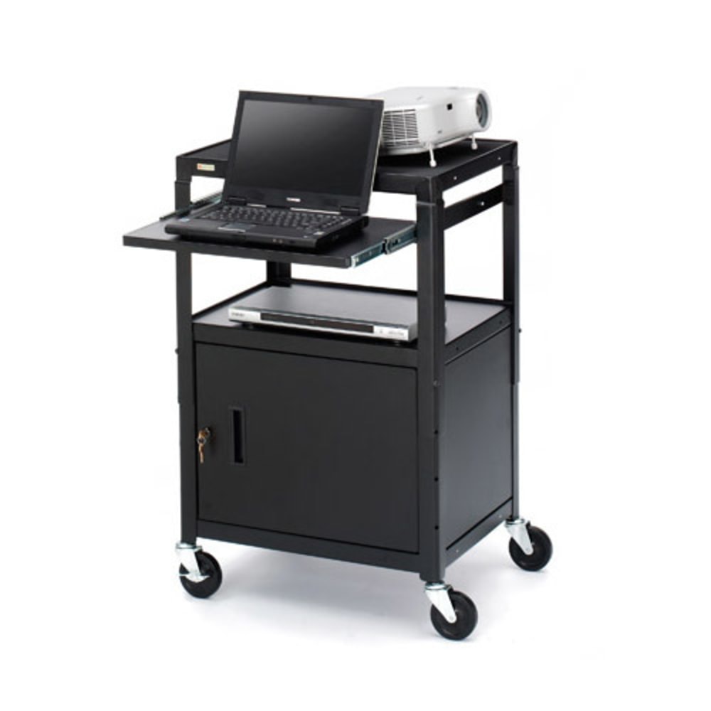 Bretford CA2642NS-E5 Multipurpose Cart with Cabinet - Black MPN:CA2642NS-E5