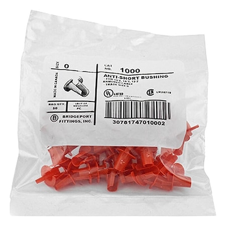 AC Bushing, 3/8 in, Plastic, PVC Coated, Red MPN:1001