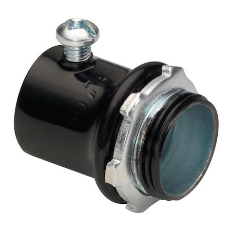 EMT Grounding Connector, 1/2 in, Set Screw, Steel, Painted, Black MPN:230-SBLK