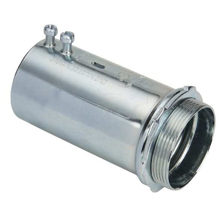 EMT Grounding Connector, 3/4 in, Set Screw, Steel, Zinc Plated, Gray MPN:231-SLP