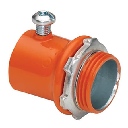 EMT Grounding Connector, 2 in, Set Screw, Steel, Painted, Orange MPN:235-SO