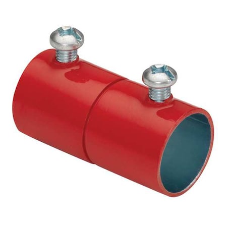 EMT Coupling, 3 in, Set Screw, Steel, Painted, Red MPN:247-SR