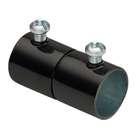 EMT Coupling, 3-1/2 in, Set Screw, Steel, Plain, Black MPN:248-SBLK