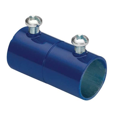 EMT Coupling, 3-1/2 in, Set Screw, Steel, Painted, Blue MPN:248-SBLU