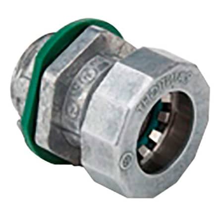 EMT Grounding Connector, 1/2 in, Push-On; Threaded, Zinc Alloy, Plain MPN:250-MSRT