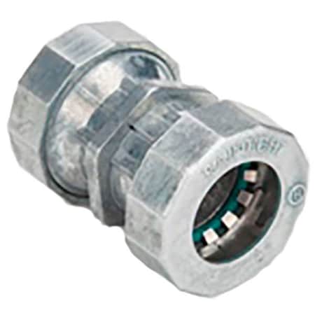 EMT Coupling, 1/2 in, Push-On; Threaded, Zinc Alloy, Plain MPN:260-MSRT