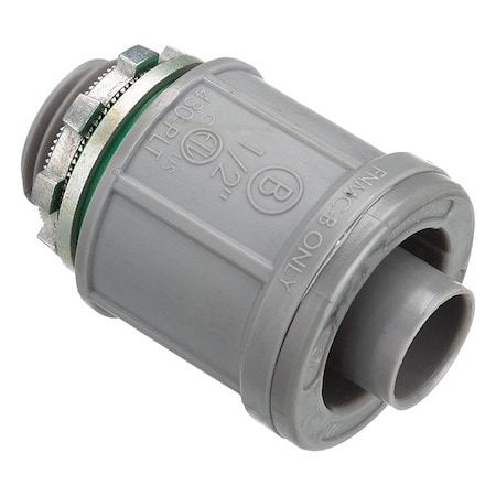 Conduit Fitting Connector, 1 in, Threaded, Nylon, Gray MPN:431-PLT