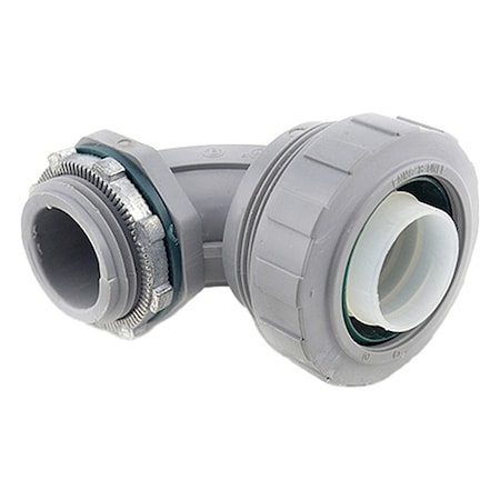 Conduit Fitting Connector, 1/2 in, Liquid-Tight, Nylon, Zinc Plated, Gray MPN:472-NMLT