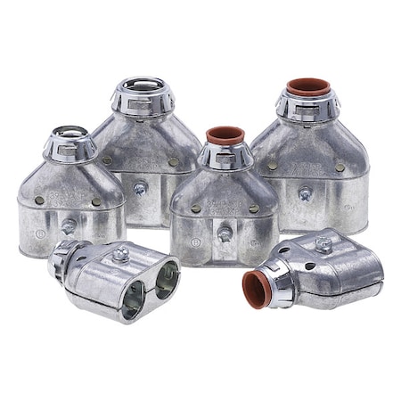Flexible MC Connector, 1/2 in, Push-On, Die Cast Zinc, Gray MPN:74ASP