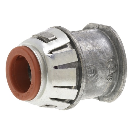 Flexible MC Connector, 3/8 in, Push-On, Die Cast Zinc, Zinc Plated, Gray MPN:SG38ASP