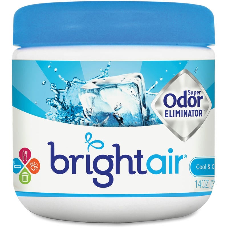 Bright Air Super Odor Eliminator Air Freshener - Gel - 450 ft³ - 14 fl oz (0.4 quart) - Cool, Clean - 60 Day - 6 / Carton MPN:900090CT
