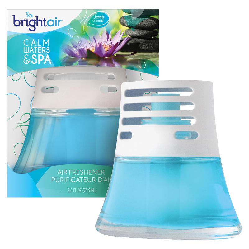 Bright Air Scented Oil Air Fresheners, Calm Waters/Spa Scent, 2.5 Oz, Blue, Pack Of 6 (Min Order Qty 2) MPN:900115CT