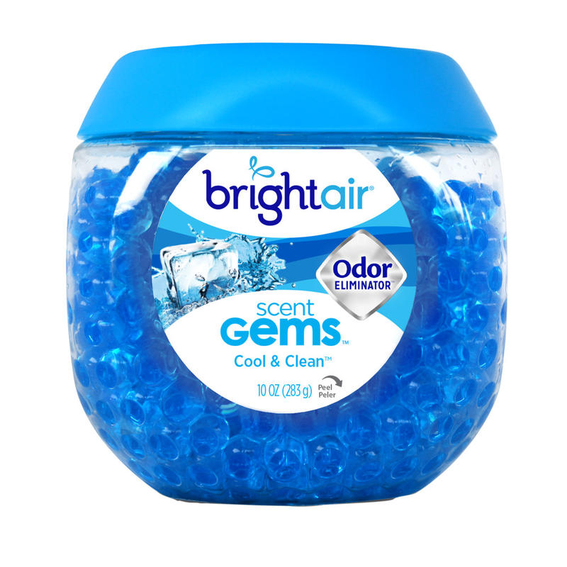 BRIGHT Air Scent Gems Plus Odor Eliminator Beads Air Freshener, Cool & Clean, 10 Oz (Min Order Qty 6) MPN:900228