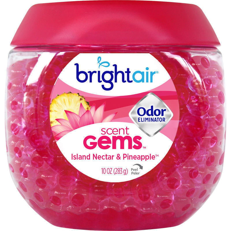 BRIGHT Air Scent Gems Plus Odor Eliminator Beads Air Freshener, Island Nectar & Pineapple, 10 Oz (Min Order Qty 6) MPN:900229