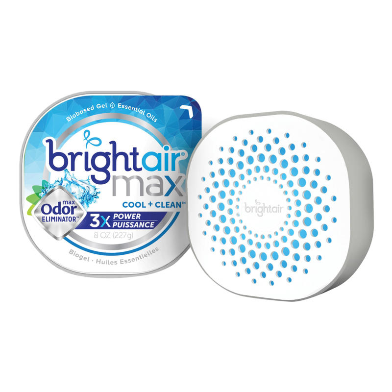 Bright Air Max Scented Gel Odor Eliminator - Gel - 8 oz - Cool Clean MPN:900437