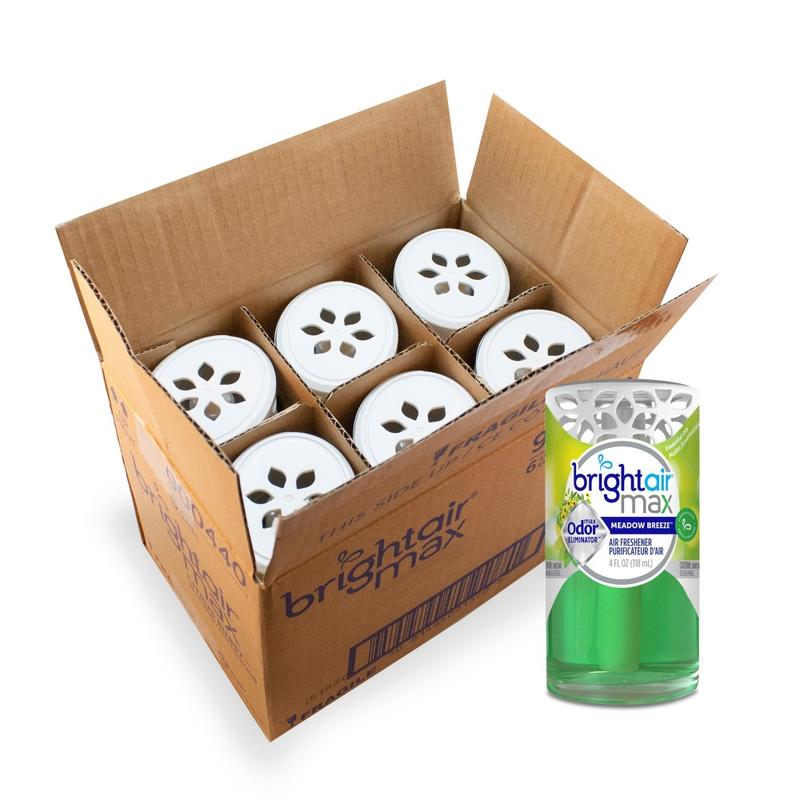 Bright Air Max Odor Eliminator, Gel, 4 fl oz (0.1 quart), Meadow Breeze, Pack of 6 - 900441CT MPN:900441CT
