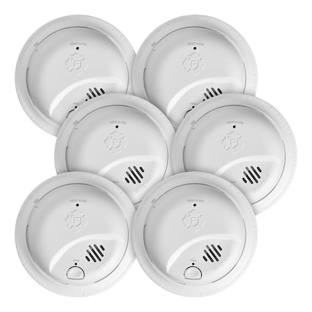 Smoke Alarm, 2.25 in H, 5.69 in W, PK6 MPN:SMI105-AC