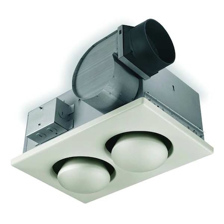Ceiling Bathroom Fan, 70 cfm cfm, 4 in Duct Dia., 120V AC, Without Light MPN:164