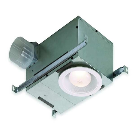 Ceiling Recessed Fan, 70 cfm cfm, 4 in Duct Dia., 120V AC, With Light MPN:744