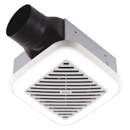 Ceiling Bathroom Fan, 110 cfm cfm, 4 in Duct Dia., 120V AC, Energy Star Certified MPN:791LEDM