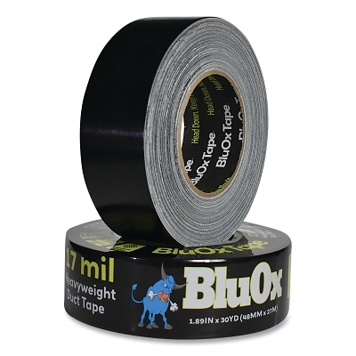 48MM X 27M Black 17MIL Heavy-Duty Bluox Tape MPN:150348