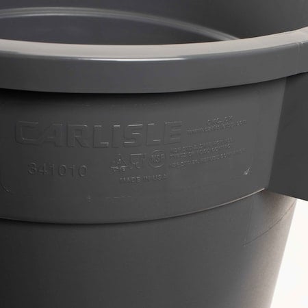 10 gal Round Heavy Duty Plastic Can, Gray MPN:84101023