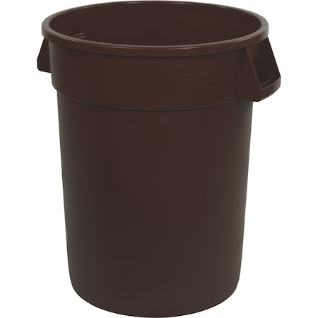 Trash Can, 32 gal Round Trash Can Brown MPN:84103201