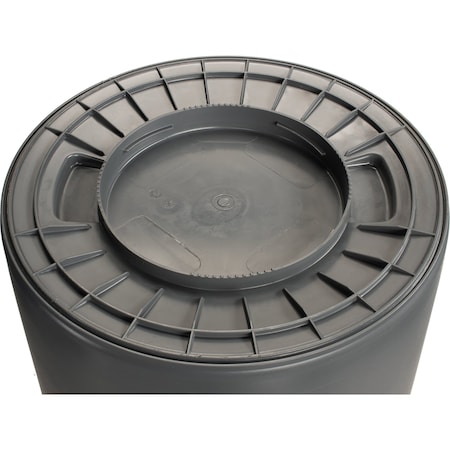 Trash Can, 44 gal Round Trash Can Gray MPN:84104423