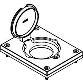 Wiremold 828dlr Floor Box Cover w/ Single Flip Lid For 20a/30a Single Receptacle Brass 828DLR* - Pkg Qty 10