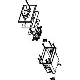 Wiremold WMFB1DRN Floor Box 1-Gang Box One 15A Duplex Rec Nickel Cover WMFB1DRN*