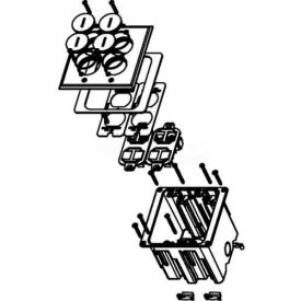 Wiremold WMFB2KS8N Floor Box 2-Gang Box Two 106 Bezels W/Eight Openings Nickel Cover WMFB2KS8N*