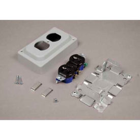 Wiremold 1543GL Duplex Receptacle Box & Cover 15A 125V 5-1/16